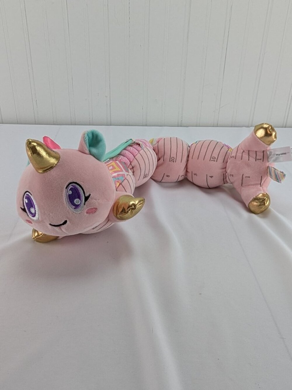 Mcanbaby Unicorn Pink Inchworm Plush Baby Toy 20" Stuffed Animal Teether Crinkle